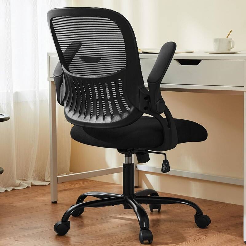 Mesh Desk Chairs with Wheels - Black