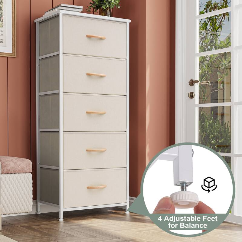 Crestlive Products Household 5-Drawer Vertical Dresser Storage Chest