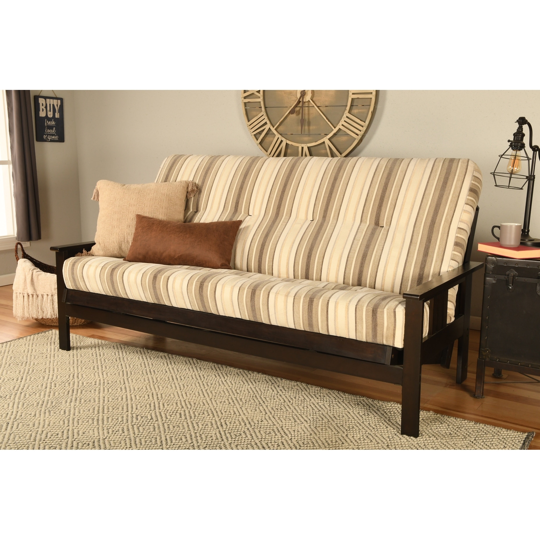 Somette Monterey Full size Futon Set in Espresso Finish with Parma
