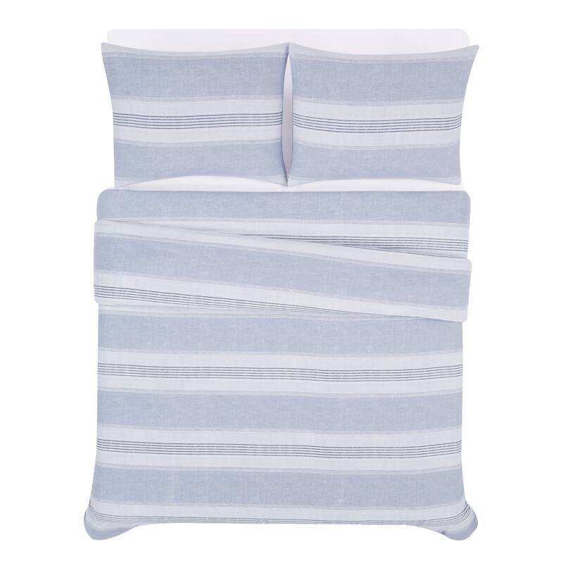London Fog Printed Cotton Flannel 3 Piece Comforter Set