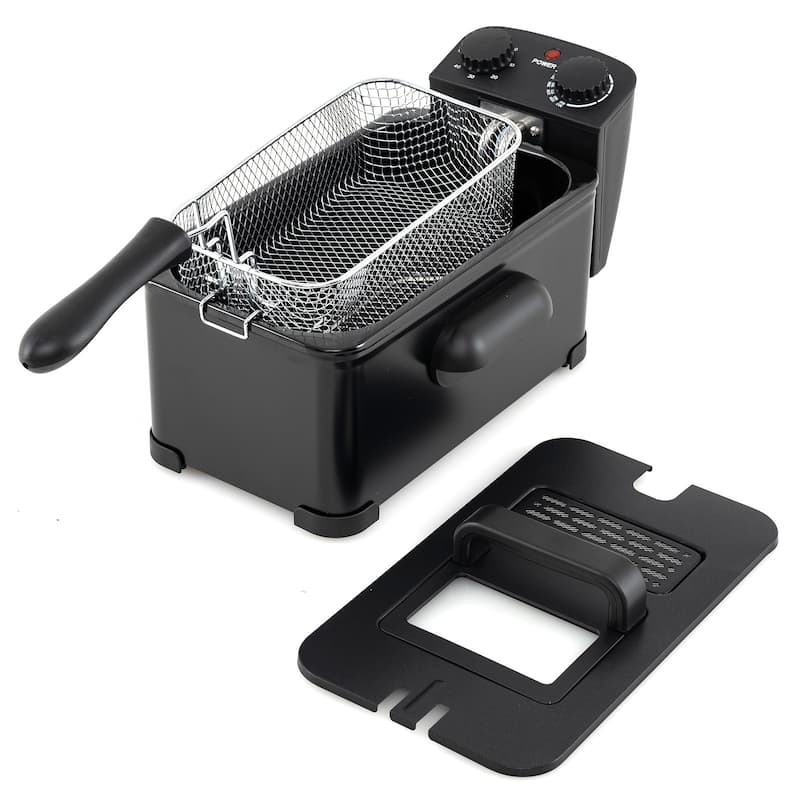 Costway 3 Liter Electric Deep Fryer 1700W Oil Fryer with Detachable - Black