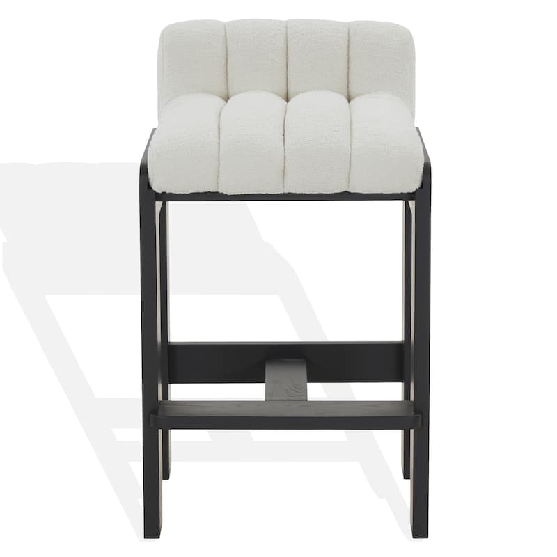 SAFAVIEH Couture Delphini Boucle 30-inch Barstool - 20"W x 21"D x 35"H