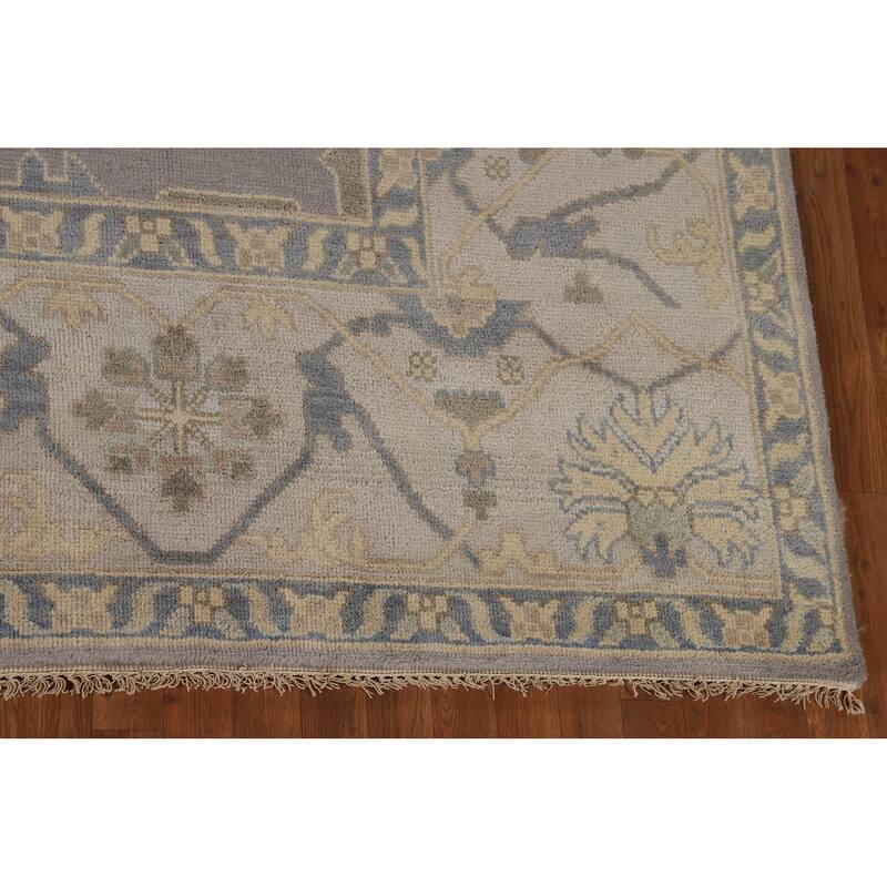 Gray Oushak Indian Large Area Rug Handmade Wool Carpet - 9'11"x 13'9"