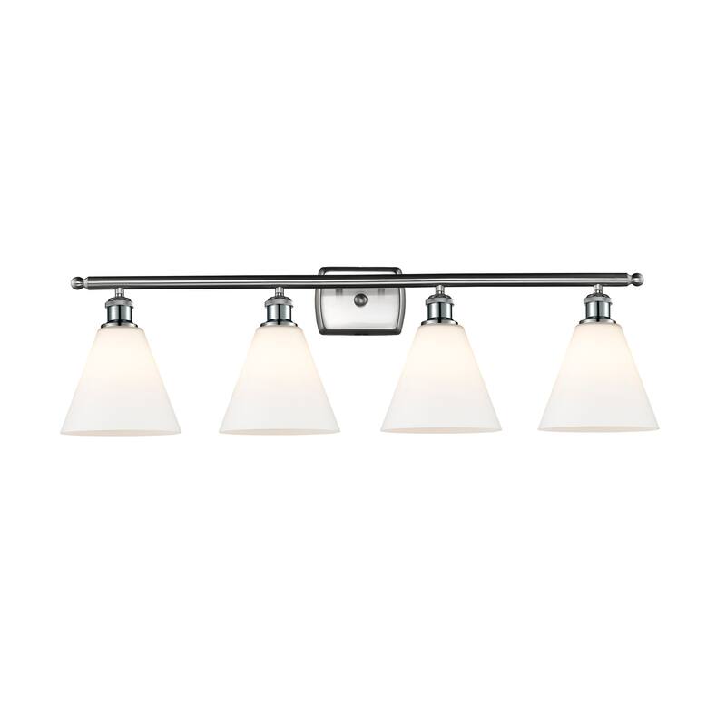 Innovations Lighting Berkshire - 4 Light 38" Bath Vanity Light - Matte White/Brushed Satin Nickel Finish