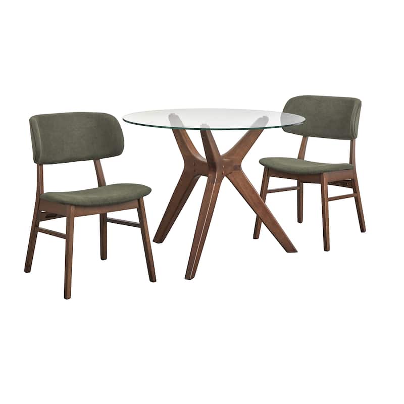Lifestorey Toni Solid Wood and Glass Dining Set