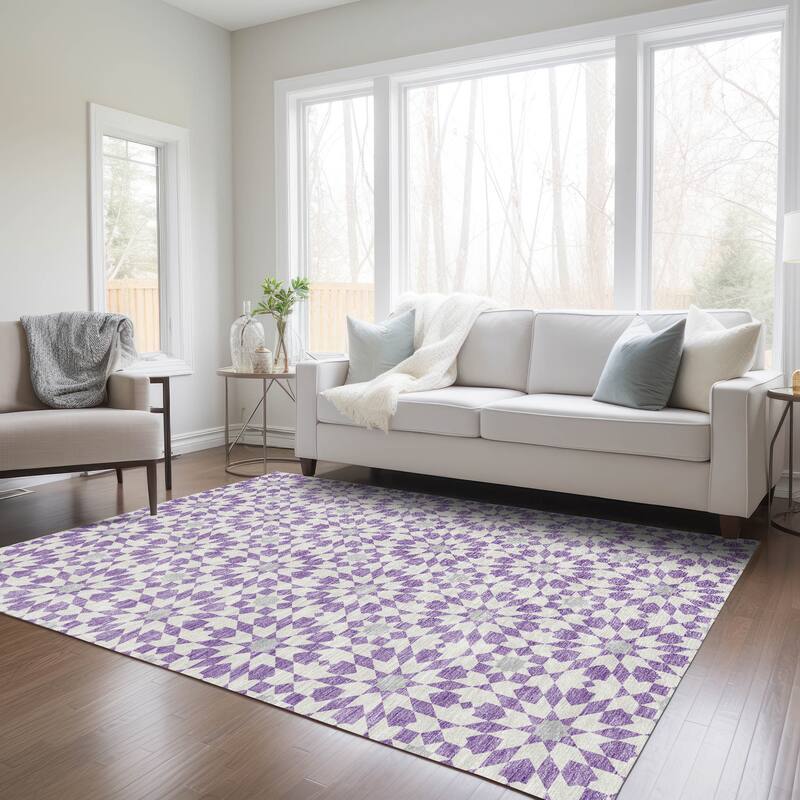Machine Washable Indoor/ Outdoor Chantille Morrocan Boho Rug