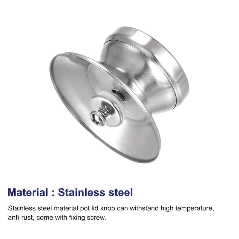 Pot Lid Knob,Replacement Knob 42x31mm for Glass,Pan Cover Lid,4pcs - Silver Tone