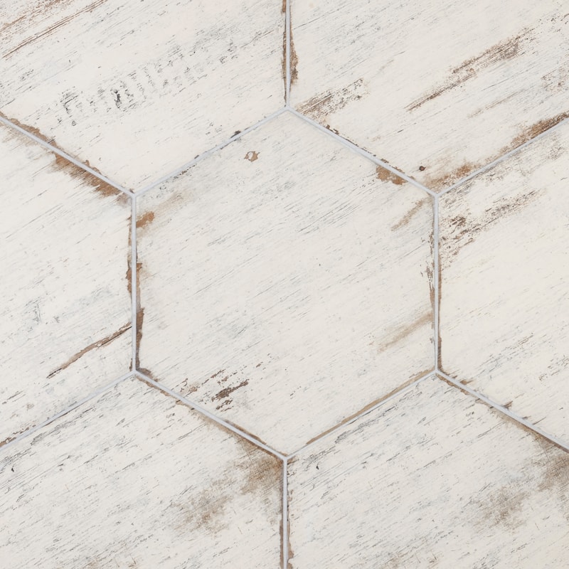Merola Tile Retro Hex Blanc 14-1/8" x 16-1/4" Porcelain Floor and Wall Tile