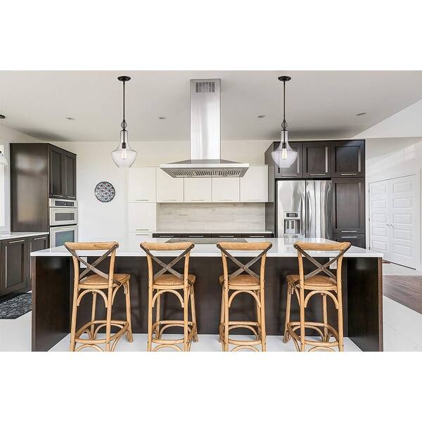 Modern clear seeded glass pendant light with oil rubbed ...
