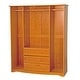 preview thumbnail 6 of 24, Palace Imports 100% Solid Wood Family 4-Door Wardrobe Armoire with Metal or Wooden Knobs