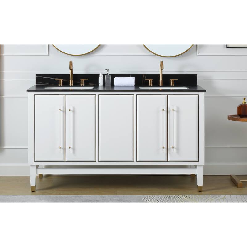 60" Tenant Brand Bertone Double Bathroom Sink Vanity