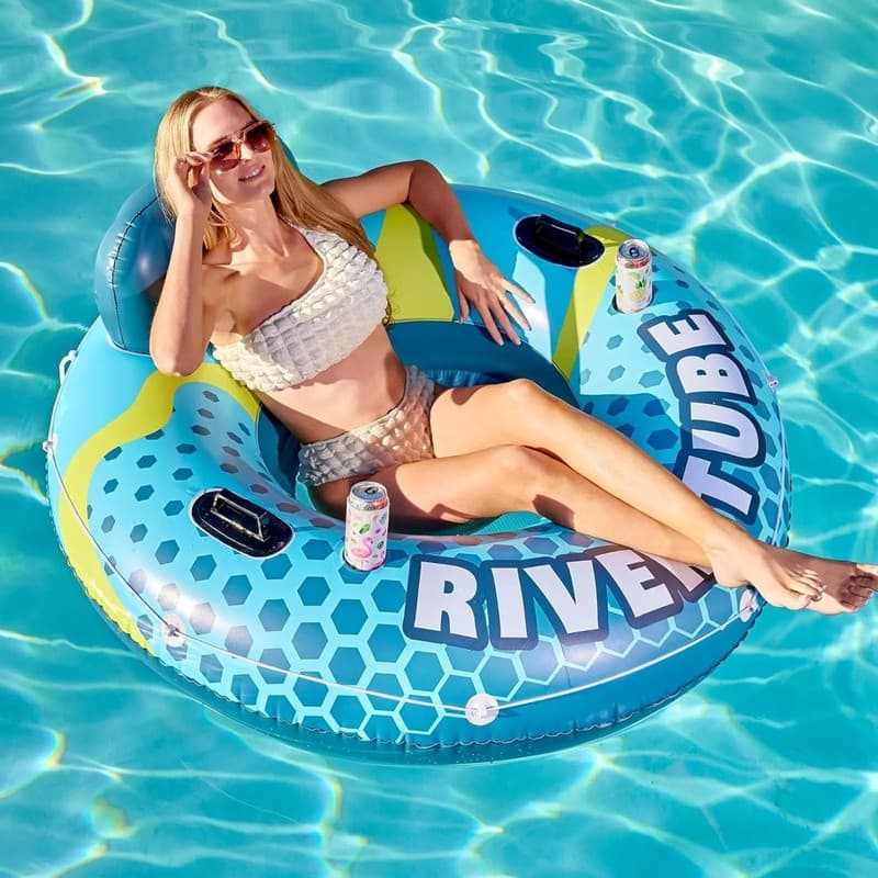 Joyfy 53" Inflatable River Tube Float with Cup Holders - 5 x 10 x 12