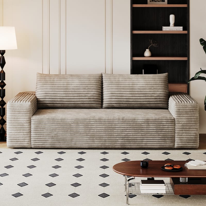 Sofa 71-in Casual 2 seater Loveseat - 8' x 10' - Camel - Symmetrical