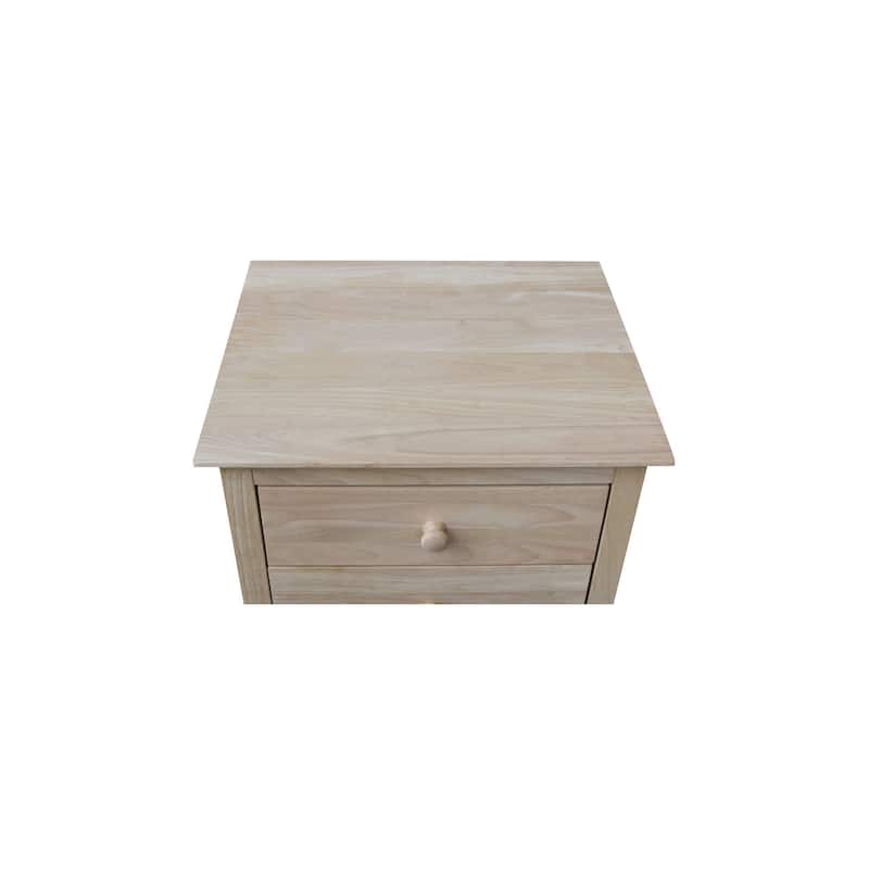 International Concepts Solid Wood Bedroom Nightstand with 3 Drawers