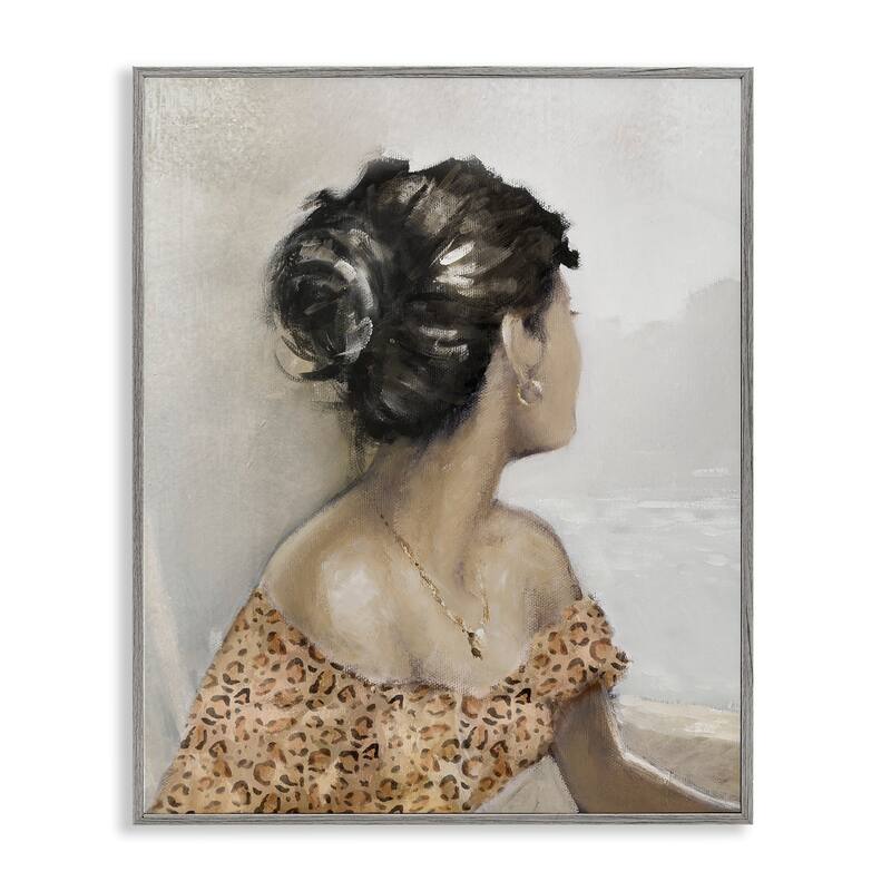 Stupell Woman Looking Away Portrait Framed Giclee Art Design By E. Anthony Orme - 24 x 30 - Grey