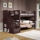 preview thumbnail 29 of 35, Taylor & Olive Trillium Twin over Twin Stairway Bunk Bed, 3 Steps Dark Cherry