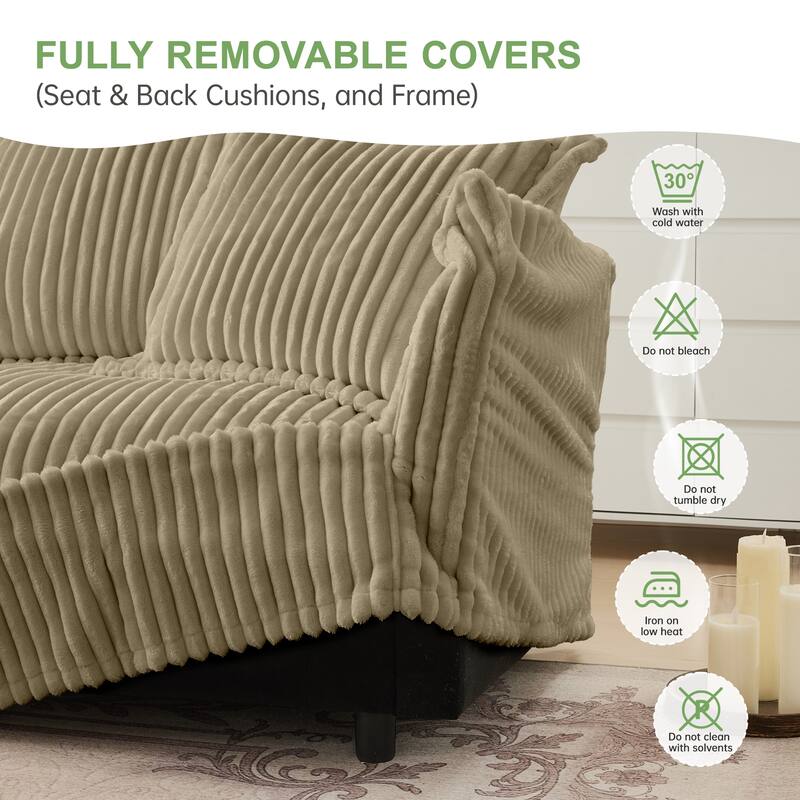 Set of 2 Armchairs Accent Chair with Large Soft Pillows