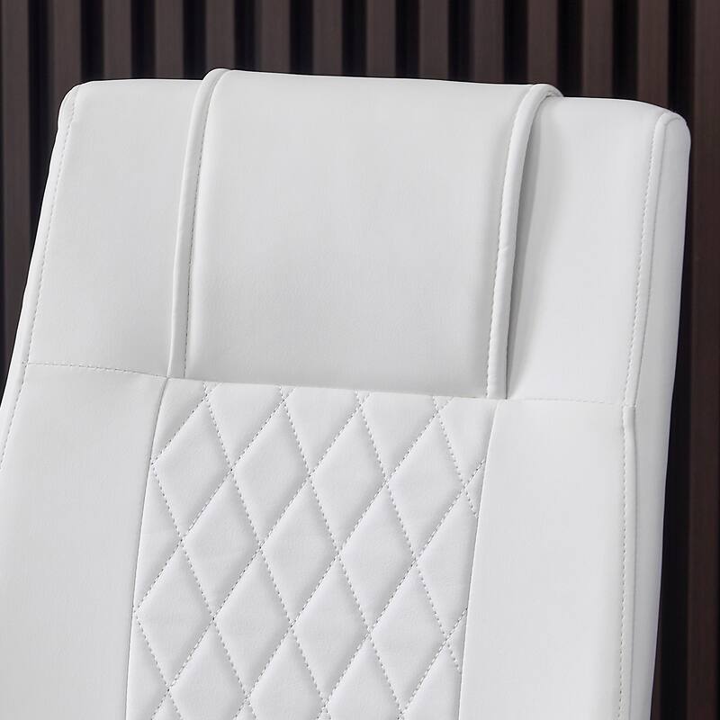 Faux Leather Upholstered Dining Chair with Metal Legs, Set of 6