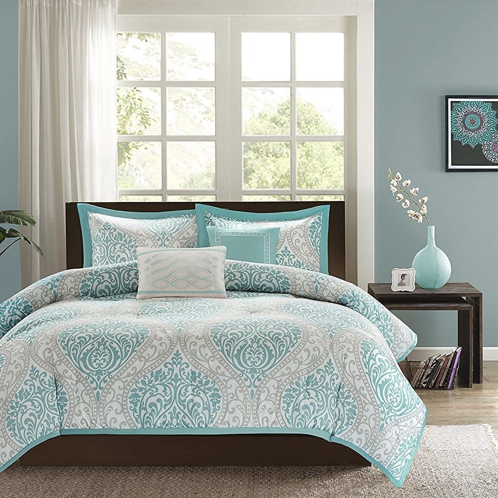 Navy and white online comforter set queen