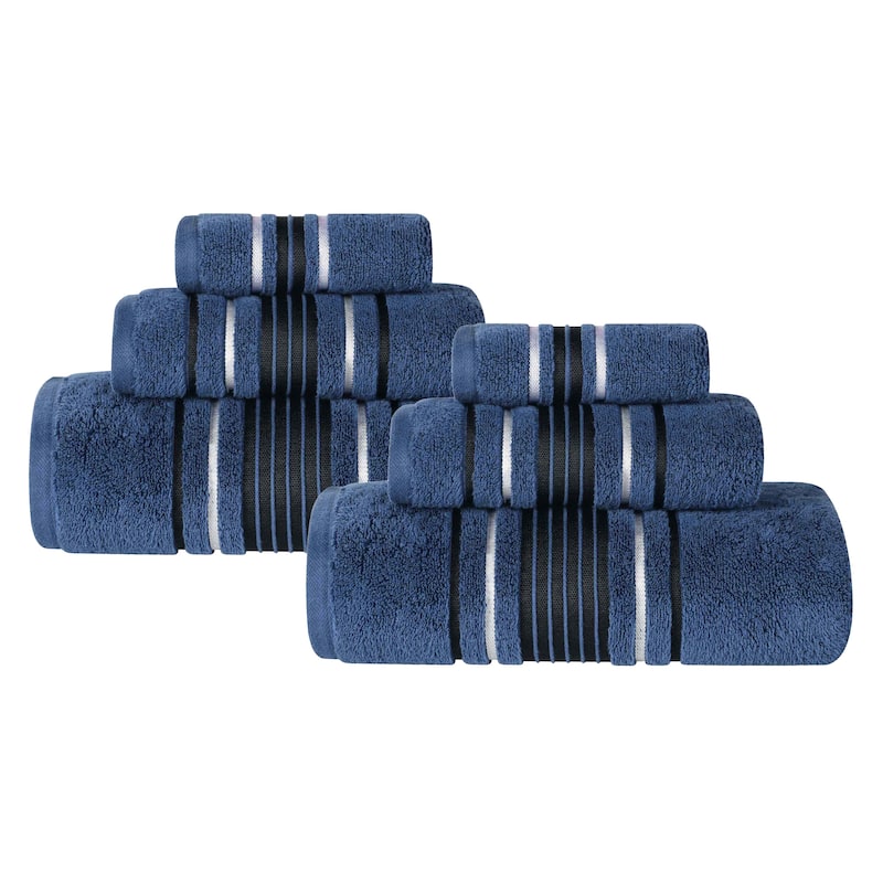 Superior Sadie Zero Twist Cotton 6 Piece Solid Towel Set