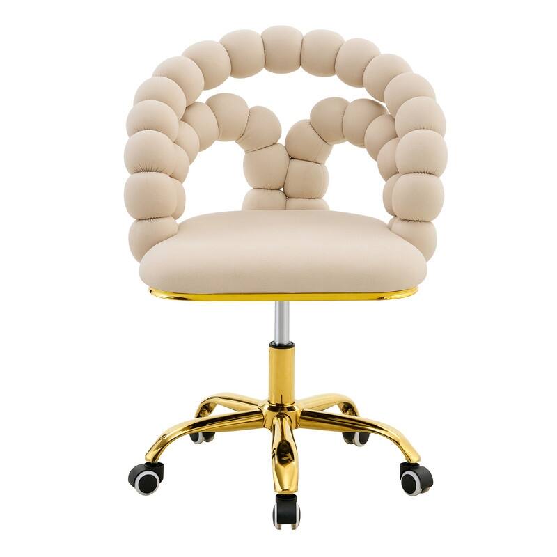 Velvet Bubble Chain Accent Chair with Gold Casters - Modern Sculptural Seating for Living Room & Office