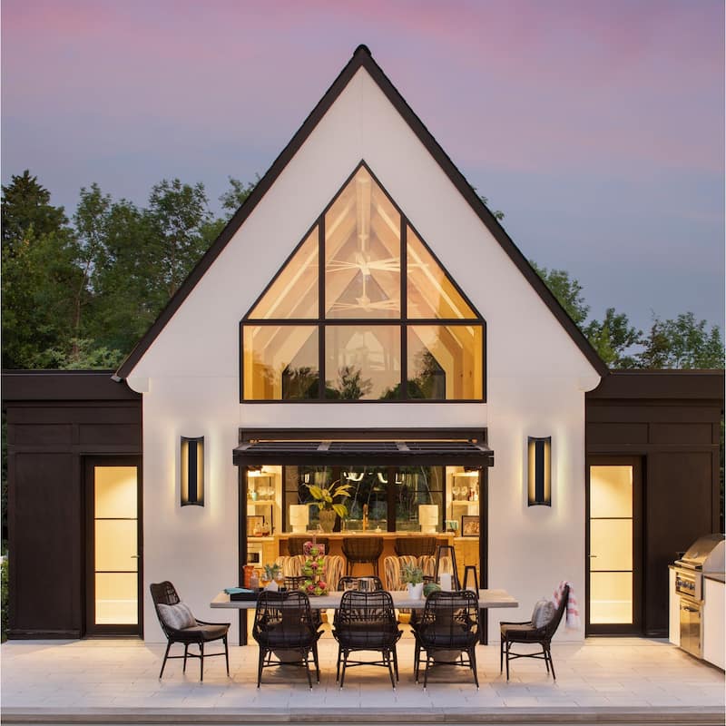 Black Modern/Contemporary LED Outdoor Wall Lantern Sconce