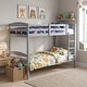 preview thumbnail 7 of 10, Furniture of America Plains Twin/Twin Detachable Solid Wood Bunk Bed Grey