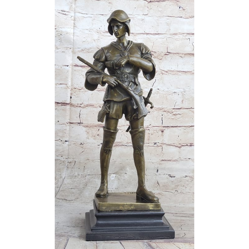 Bronze Sculpture; Picault Emile Louis, Signed, Figure Of Warrior, Le Devoir, 1