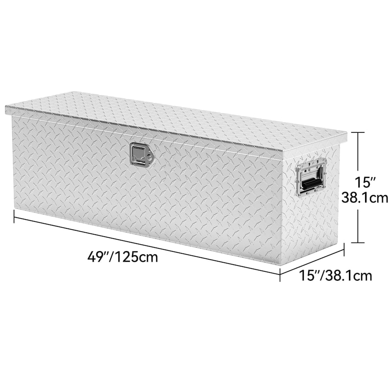 Moasis 49" Aluminum Tool Box Diamond Plate Chest Box