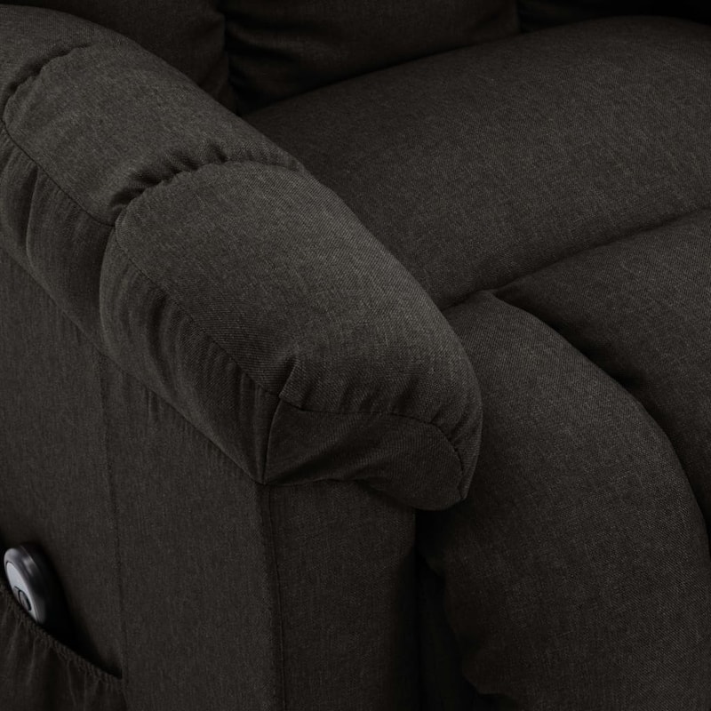 vidaXL Power Lift Recliner Dark Brown Fabric - 29.9" x 36.2" x 40.2"