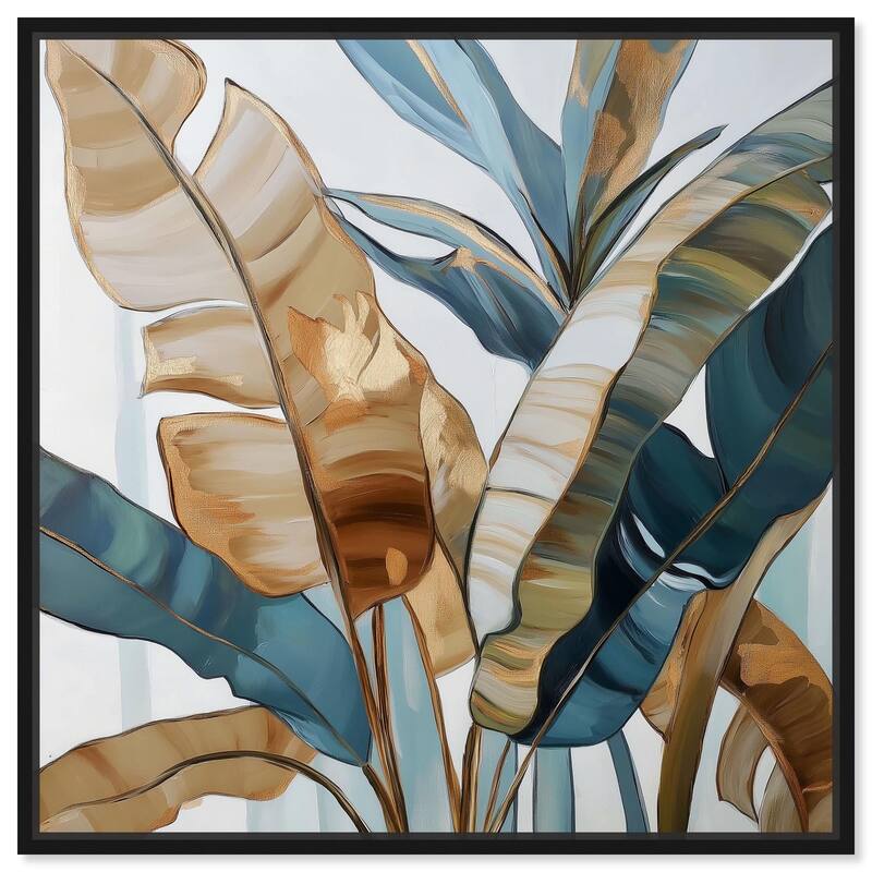 Paradise Fronds II Canvas by Art Remedy - 16" x 16" - Black