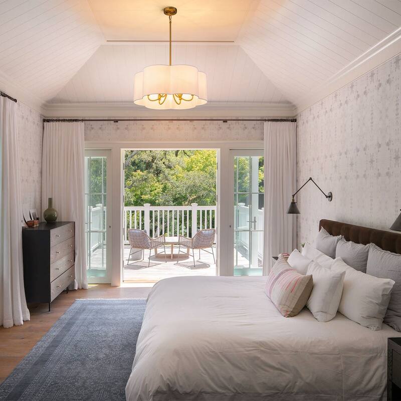 6-Light Dimmable Chandelier with Drum Fabric Shade