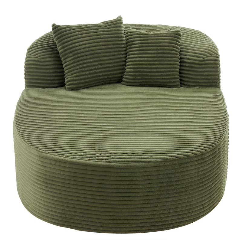 51.6" Chaise Lounge Sofa Bed - Boneless Couch with 2 Pillows - Compression Design for Living Room