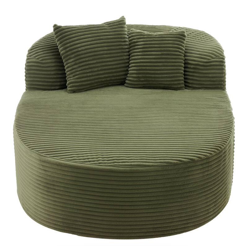 Modern Chaise Lounge Sofa Boneless Couch 51.6" Sofa Bed Compression Sofa Couch With Two Supportive Pillows
