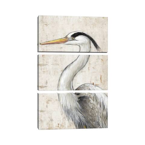 iCanvas "Grey Heron II" by Tim OToole 3-Piece Canvas Wall Art Set