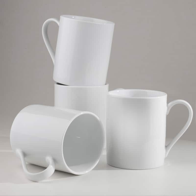 Euro Ceramica Claire 4 Piece Everyday Classic Porcelain Coffee Mug Set