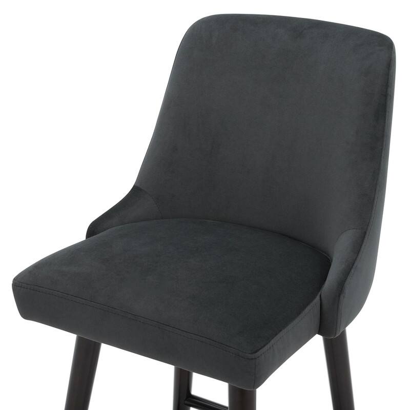 Spruce & Spring Hazel Upholstered Counter Height Swivel Barstool with Back