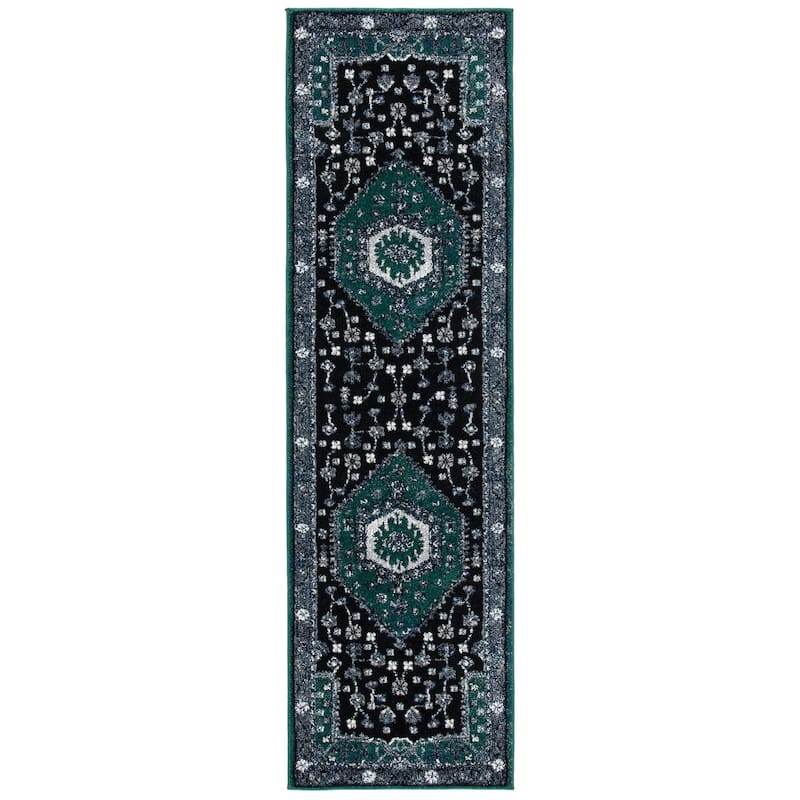 SAFAVIEH Vintage Hamadan Gertie Traditional Oriental Rug - 2'3" x 8' Runner - Green/Black