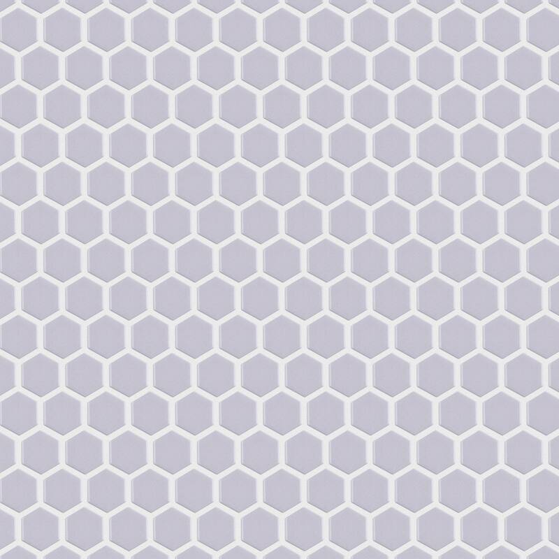 Merola Tile Metro 1" Hex Glossy Lavender 10-1/4" x 11-7/8" Porcelain Mosaic Floor and Wall Tile