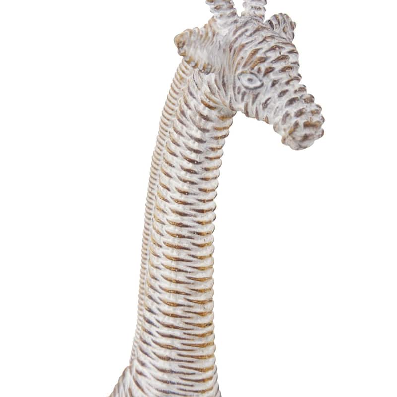Allan Andrews White Resin African Giraffe Sculpture with Rattan Pattern - 13.25"H