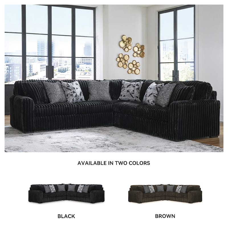 Signature Design by Ashley Midnight-madness 3-Piece Sectional - 121" W x 121" D x 40" H