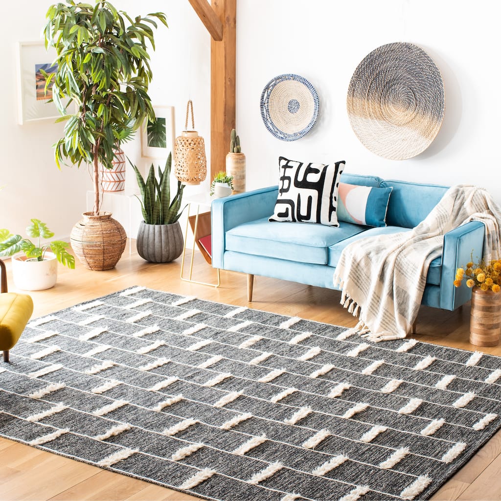 SAFAVIEH Handmade Striped Kilim Kizzy Modern Cotton Rug -