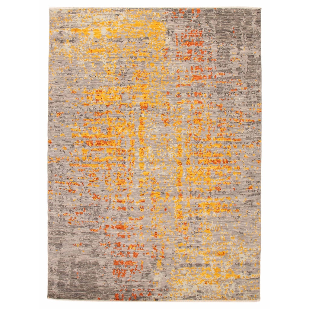 ECARPETGALLERY Hand-knotted Mystique Grey Wool Rug - 9' x 12' 5"