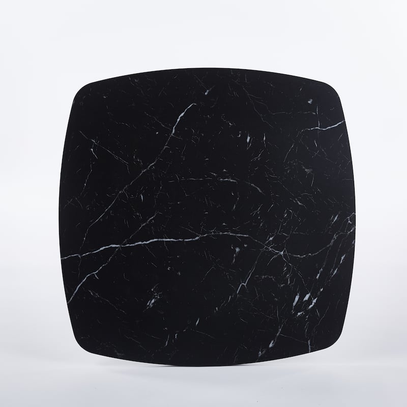 Tulip Dining Table for 2-4 People, Square Kitchen Dining Table , Bistro Table with MDF Tabletop & Metal Pedestal