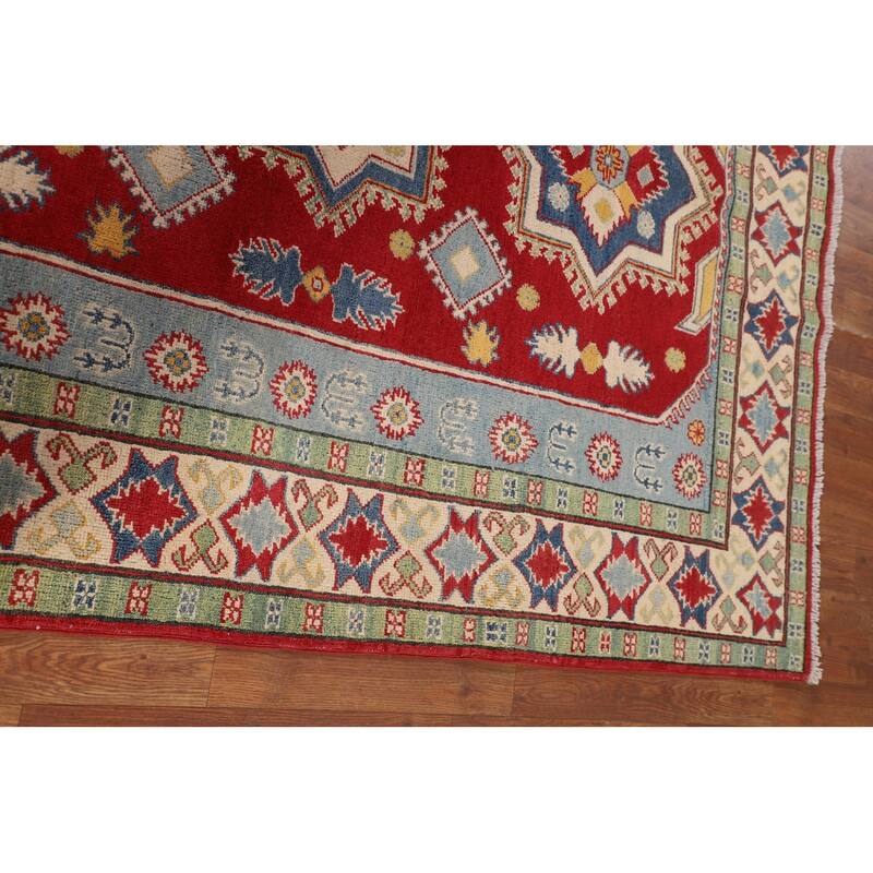 Kazak Area Rug Hand-Knotted Traditional Wool Carpet - 5'2" x 6'4"