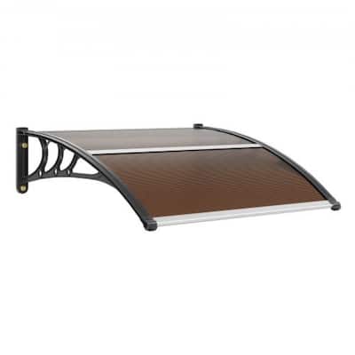 Brown Window Door Awning Canopy with Aluminum Connector Ideal for Protection Against Strong Winds and Heavy Rain