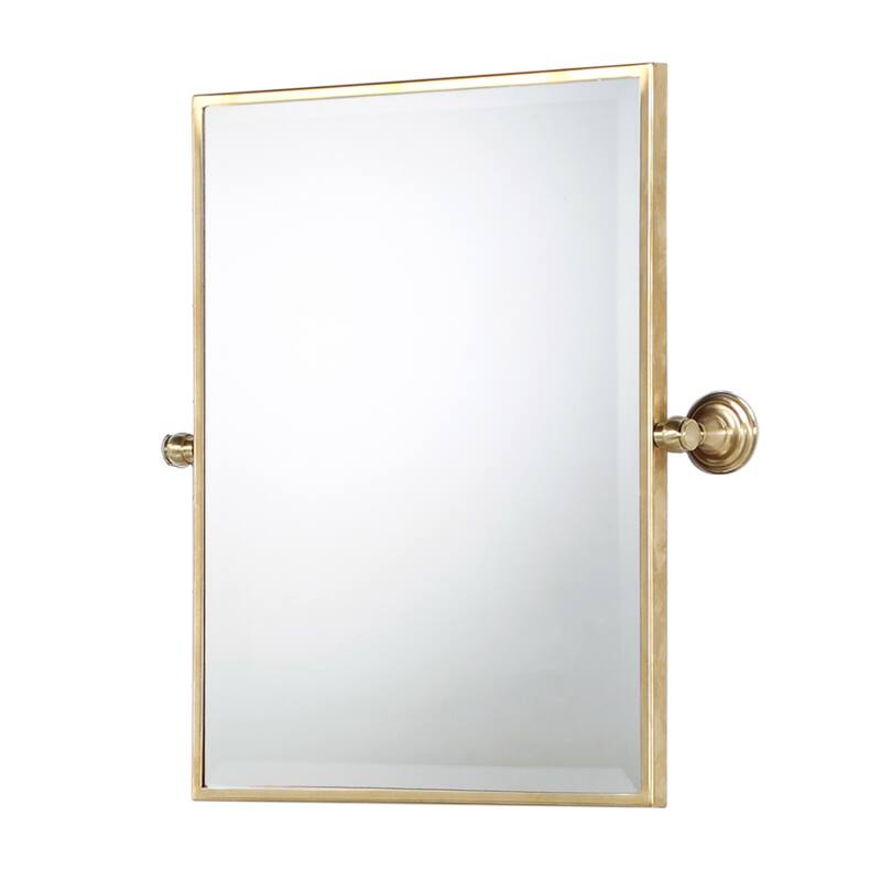 Metal Retangular Mirror 18" X 24" - Brushed Gold