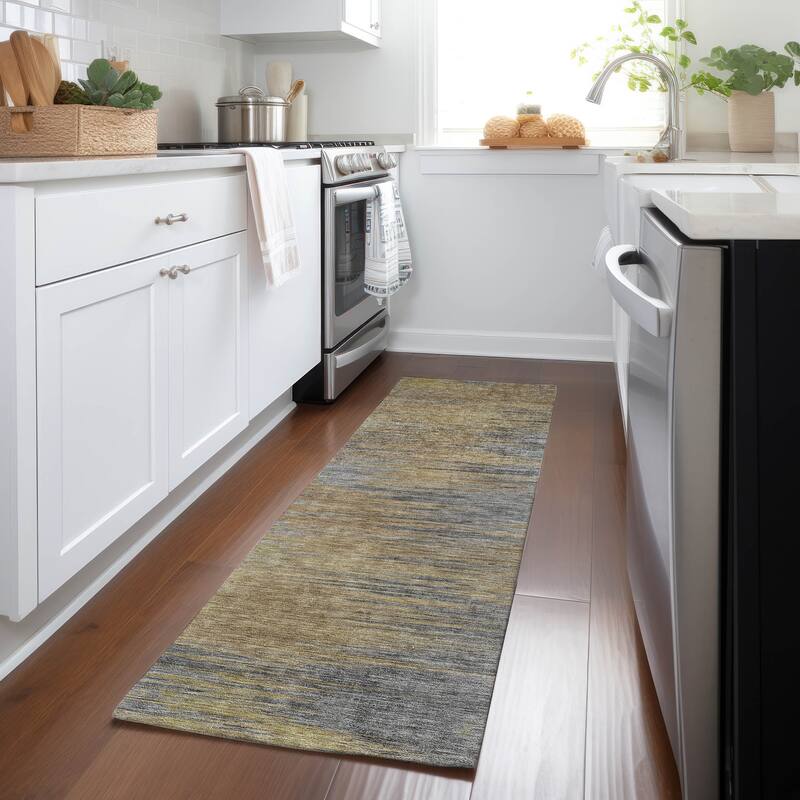 Machine Washable Indoor/ Outdoor Chantille Solid Ombre Rug