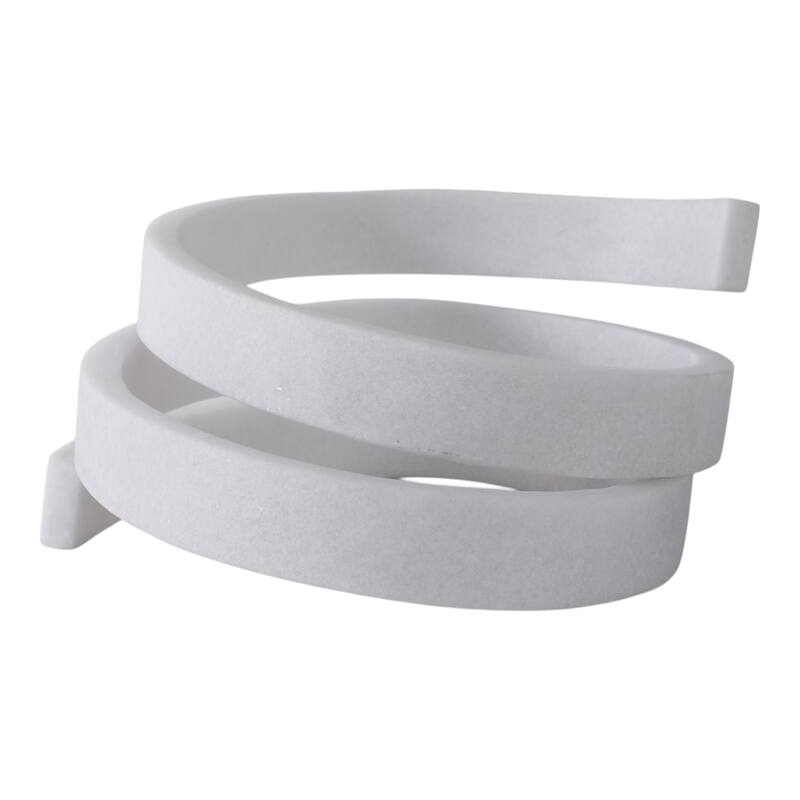 Resin Loopy Spiral Sculpture Decorative Object Glam Accent - 12" White - 10" x 7.09" x 11.6"
