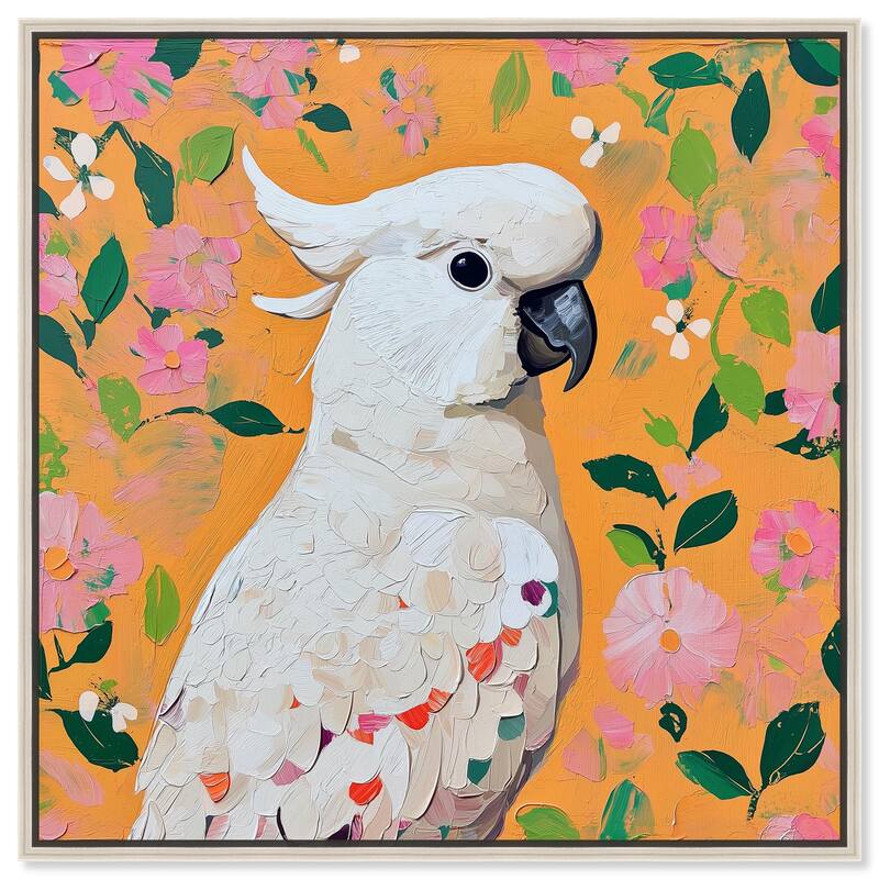 White Cockatoo II Canvas by Art Remedy - 12" x 12" - Silver